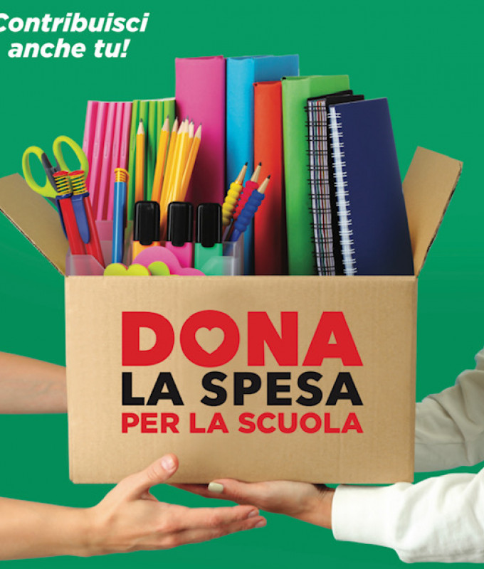 dona la spesa materiale scolastico